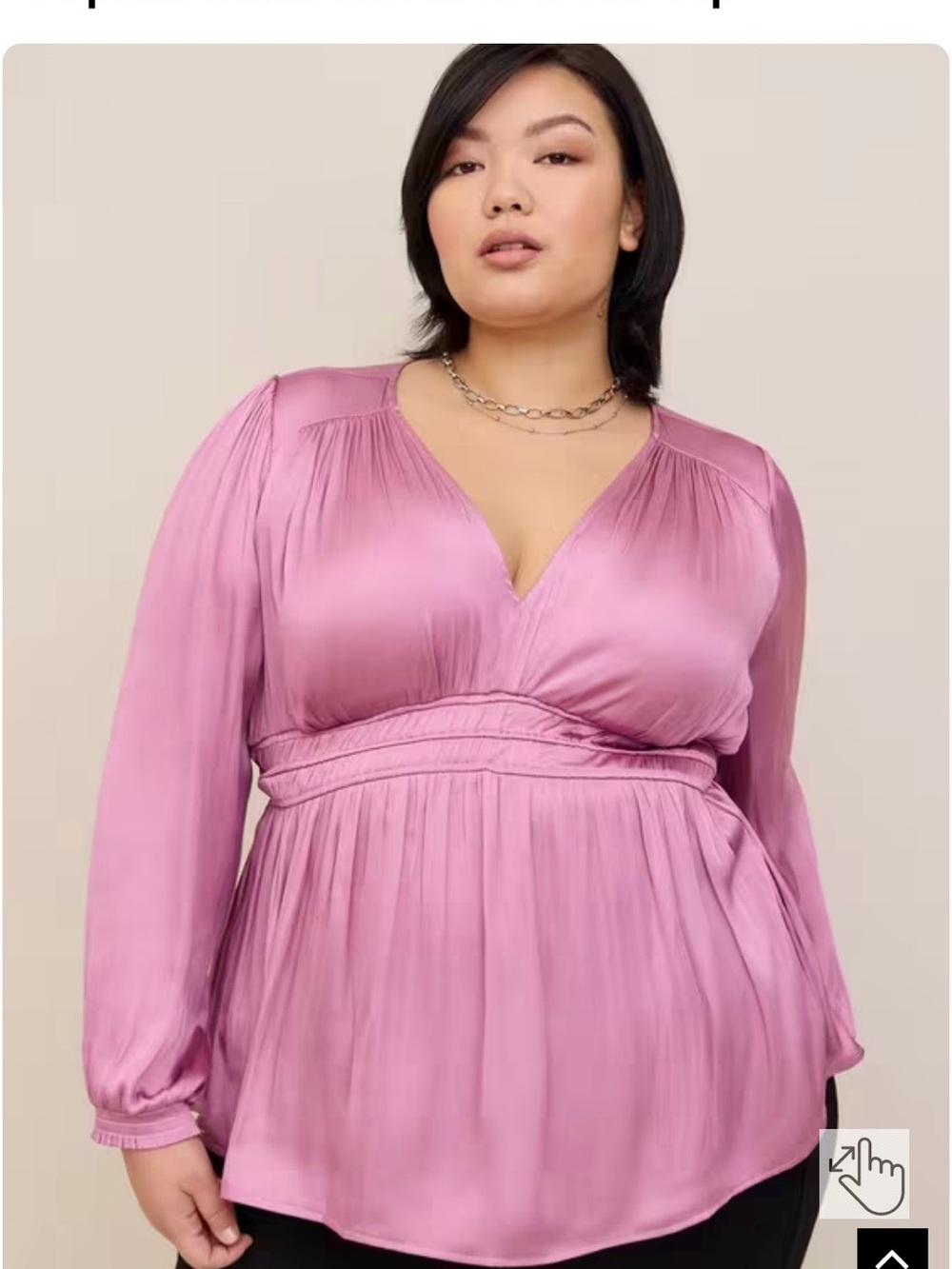Torrid Peplum Satin Smocked Waist Top